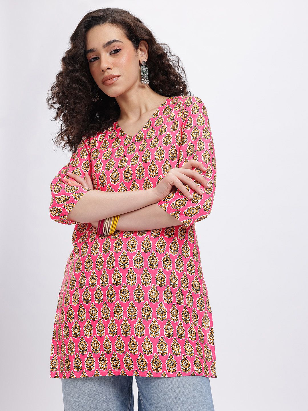 Anouk Rustic Floral Printed V-Neck Kurti-picture-31