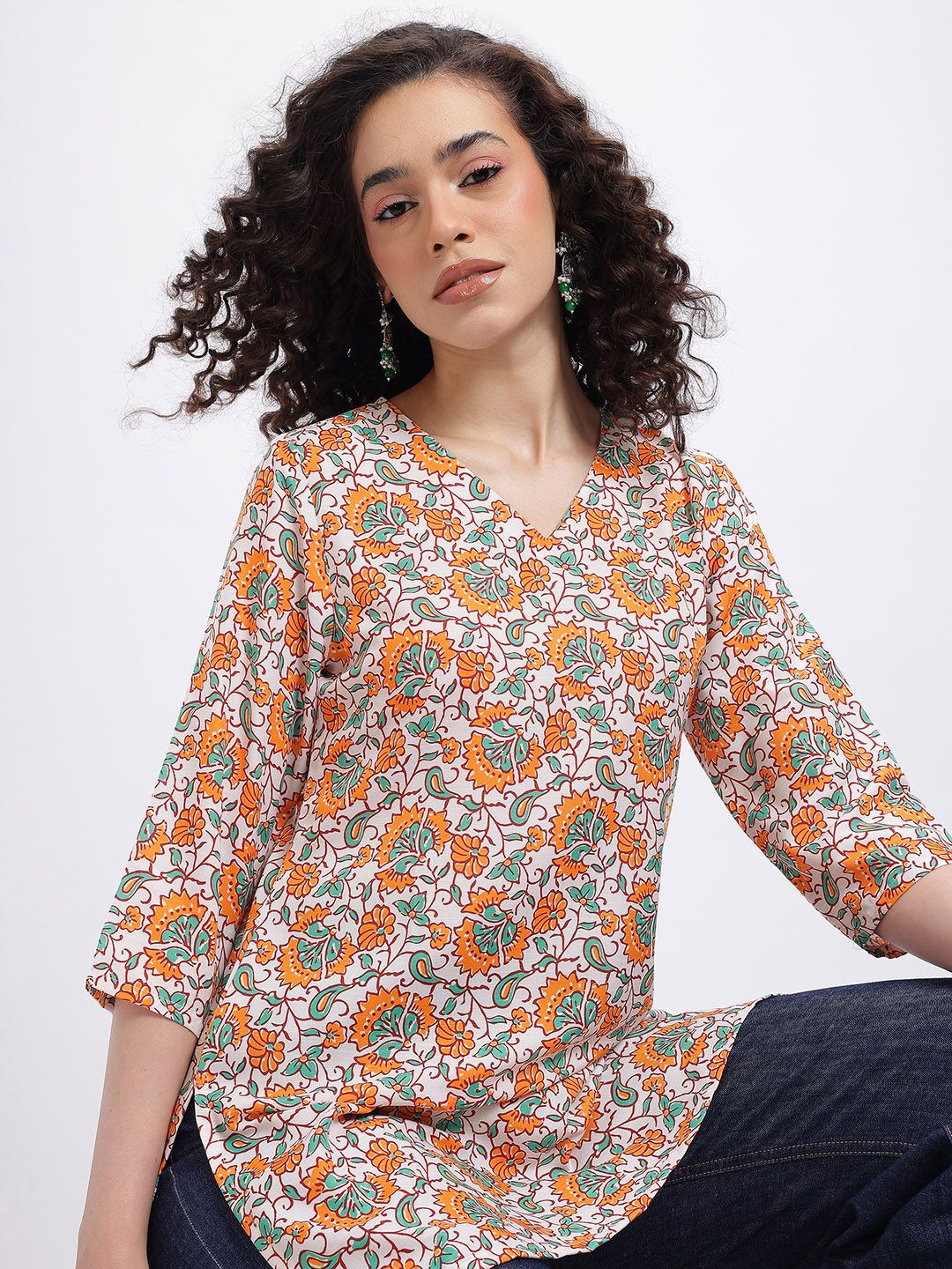 Anouk Rustic Floral Print Short Kurti-picture-38