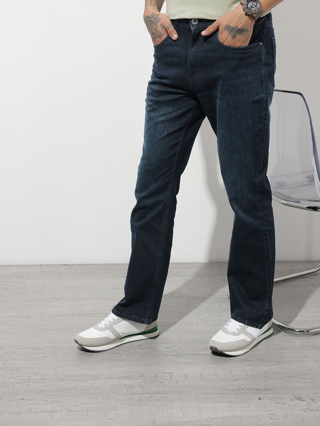 The Roadster Life Co. Men Bootcut Light Fade Stretchable Jeans-picture-19