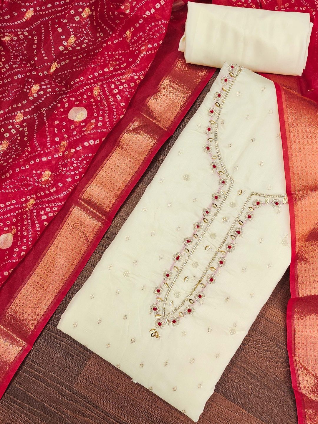 KALINI Unstitched Embellished Banarasi Dress Material-picture-52
