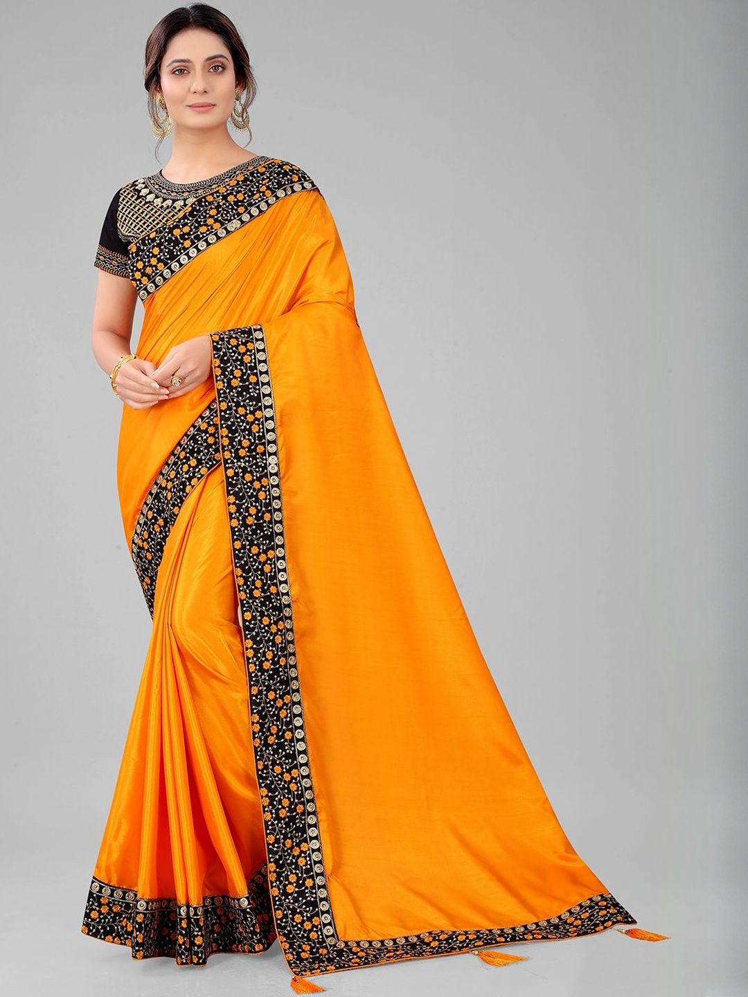 Prettyage Ethnic Motifs Embroidered Art Silk Heavy Work Banarasi Saree-picture-15