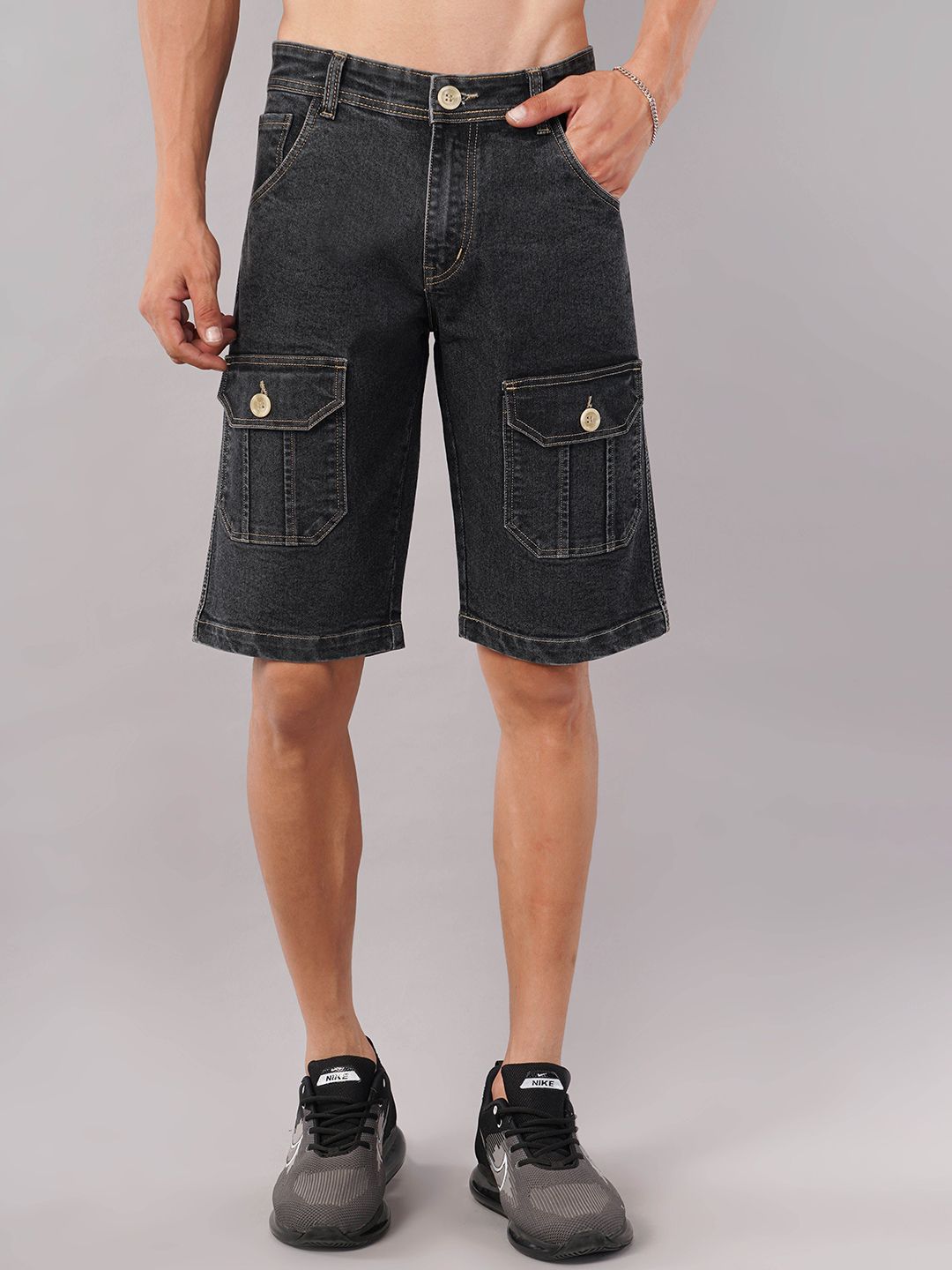 NIVASU Men Denim Cargo Shorts-picture-12
