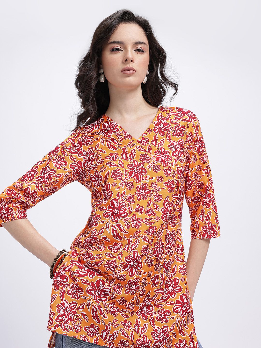 Anouk Rustic Floral Print Short Kurti-picture-35