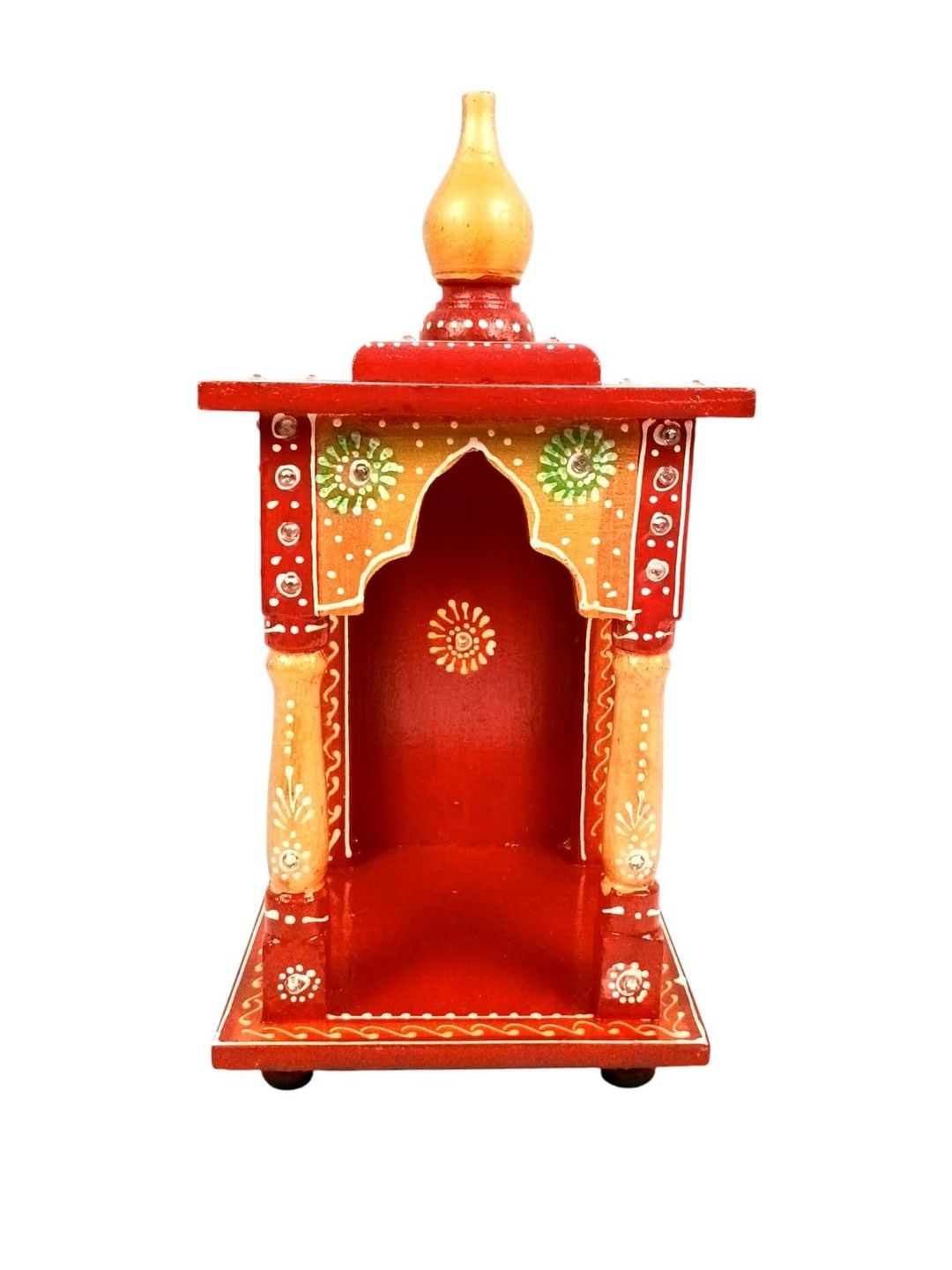 apka mart Wooden Mandir For Home & Office Single Idol Pooja Mandir-image-9