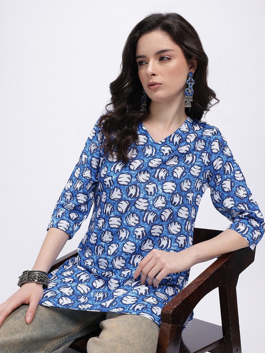 Anouk Rustic Printed Short Kurti-image-43