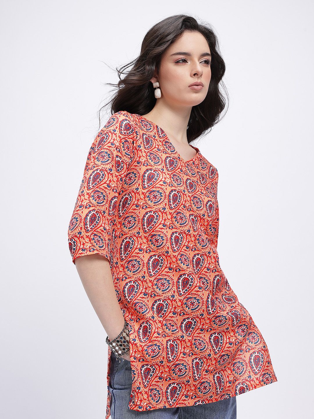 Anouk Rustic Paisley Print Short Kurti-picture-37