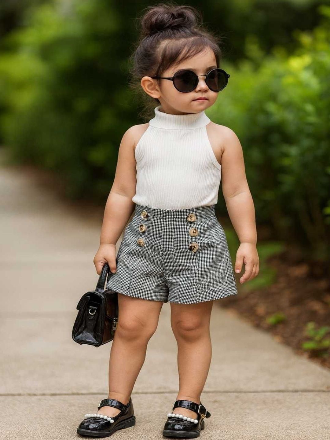 RAMIAAZ Girls Cotton Blend Top with Shorts-image-13