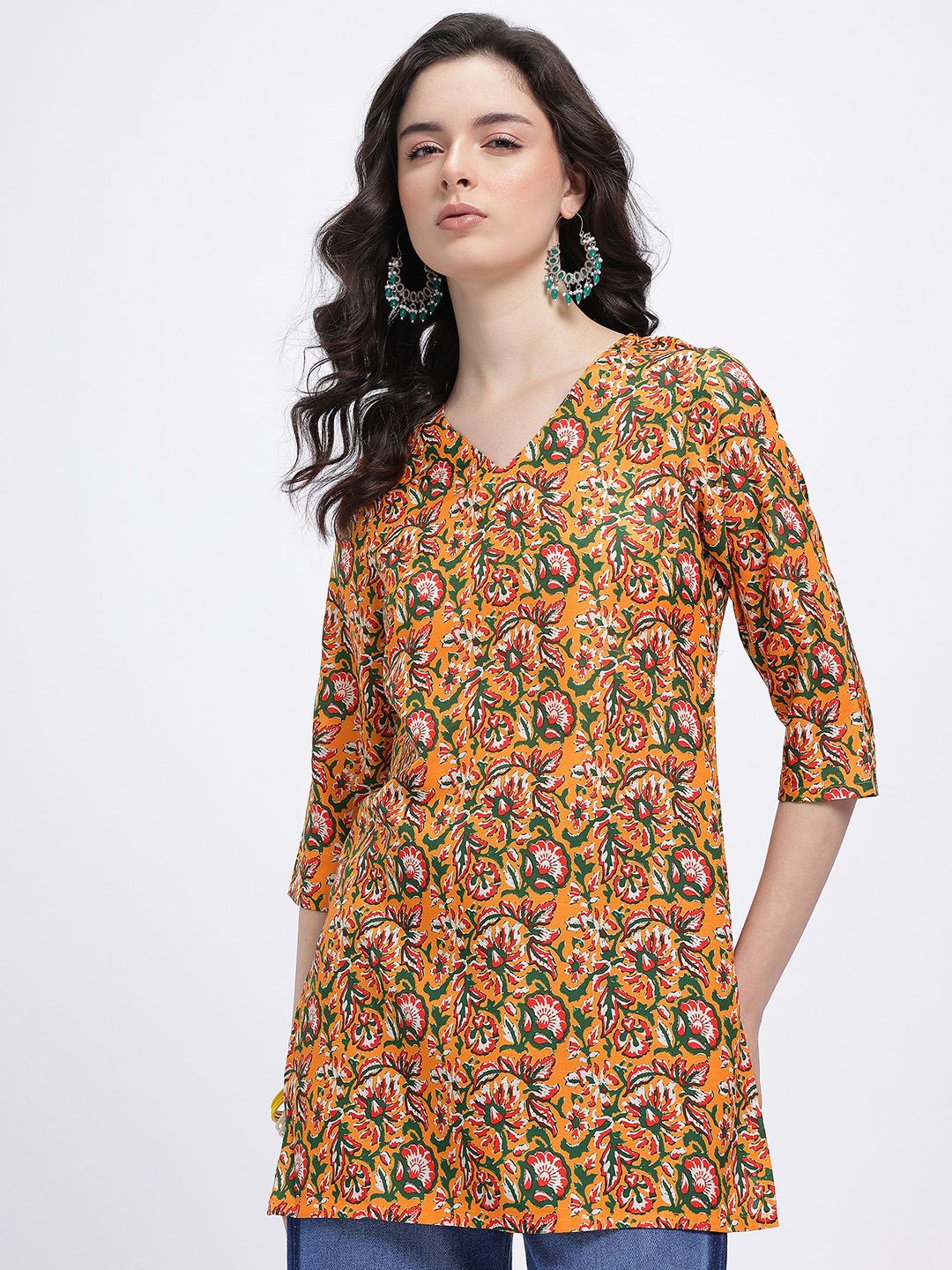 Anouk Rustic Floral Printed V-Neck Kurti-picture-25