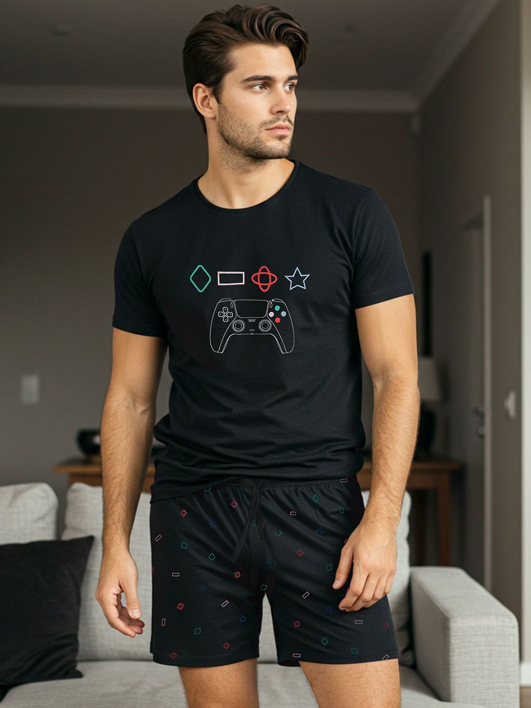 Trendyol Printed Pure Cotton Night suit-picture-15