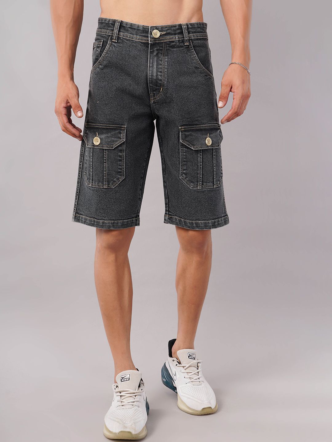 NIVASU Men Denim Cargo Shorts-picture-15