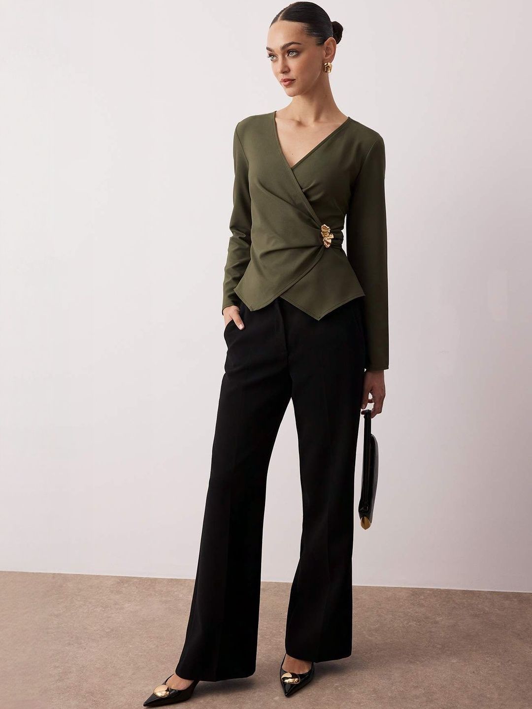 Trendyol Women V-Neck Wrap Top-picture-8