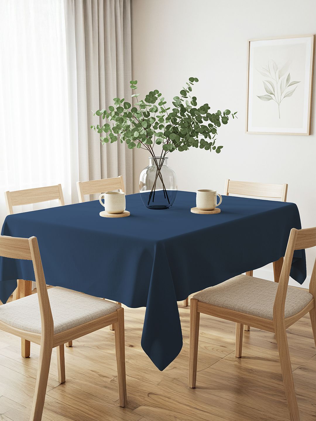 URBAN SPACE Blue Anti-Slip Cotton 6-Seater Table Cover-picture-13