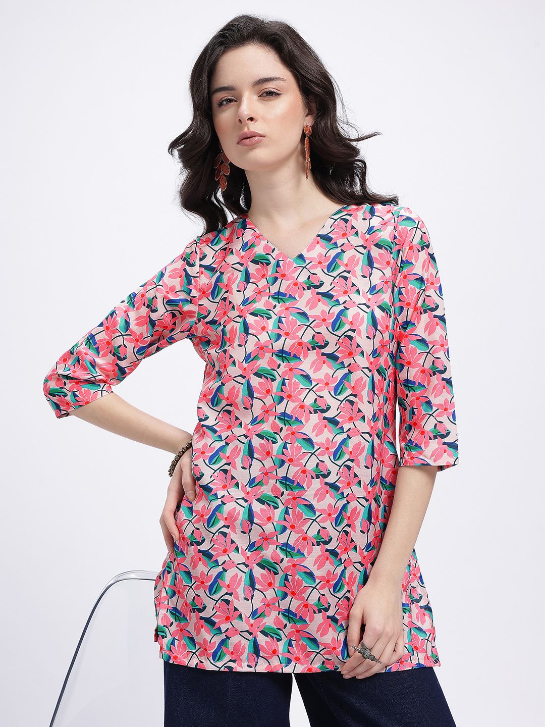 Anouk Rustic Floral Print Short Kurti-picture-37