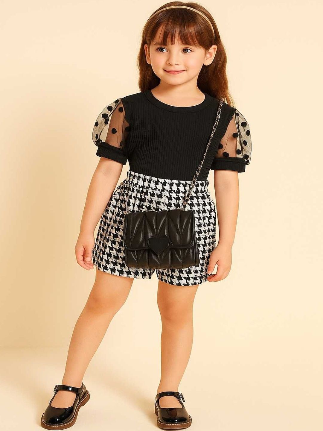 RAMIAAZ Girls Black Top with Shorts-picture-49