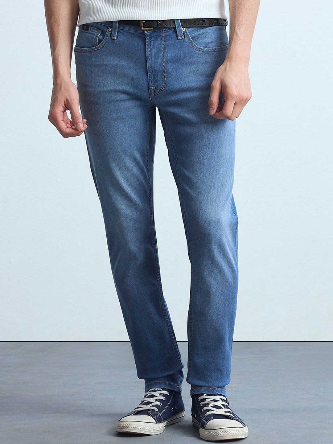Flying Machine Men Skinny Fit Mid-Rise Light Fade Stretchable Jeans-picture-37