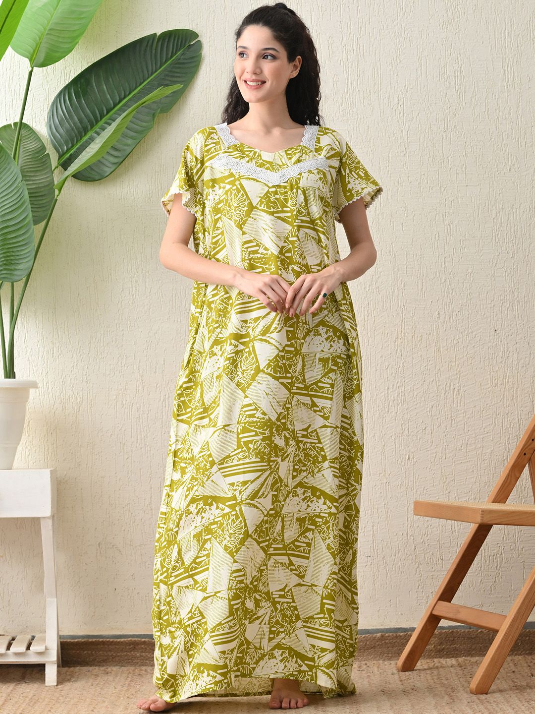 Ichaa Women Printed Maxi Nightdress-picture-27