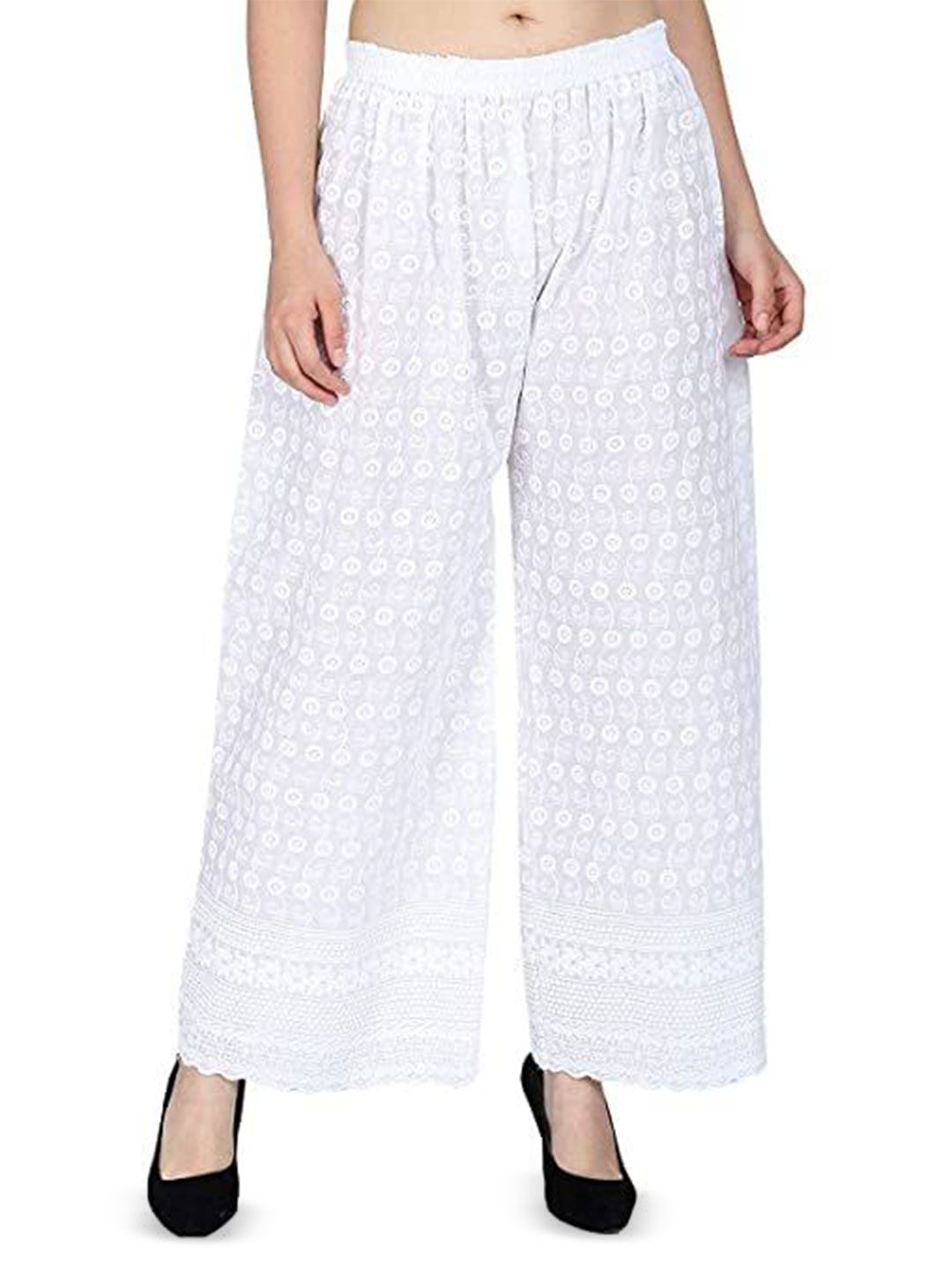 Thrifty Thread Women Embroidered Flared Knitted Ethnic Palazzos-picture-18