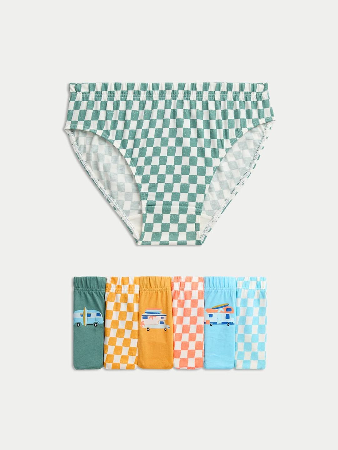 Marks & Spencer Boys Pack Of 7 Printed Mid-Rise Hipster Briefs-picture-35