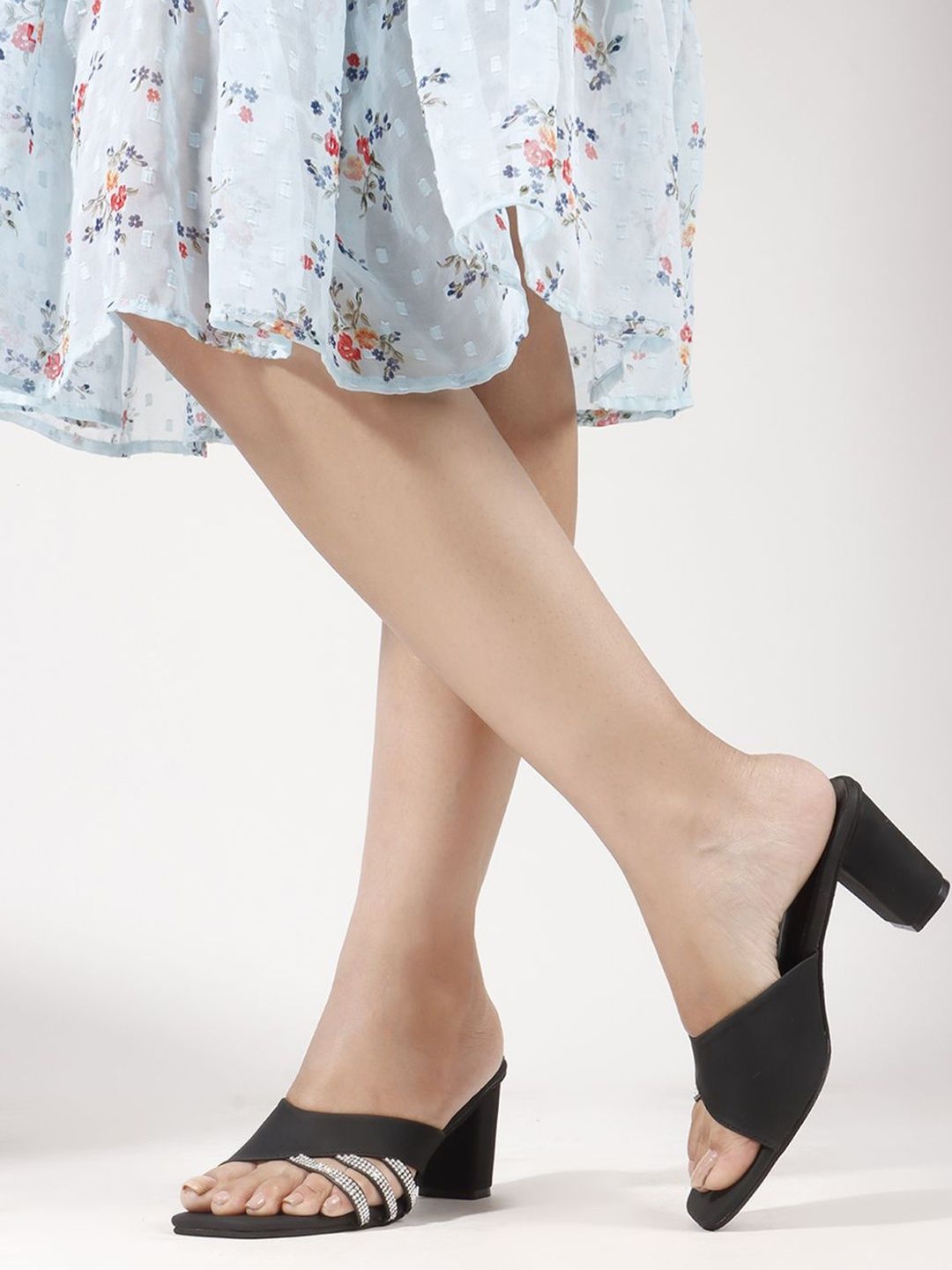 DressBerry Women Synthetic Leather Embellished Block Sandals-image-22