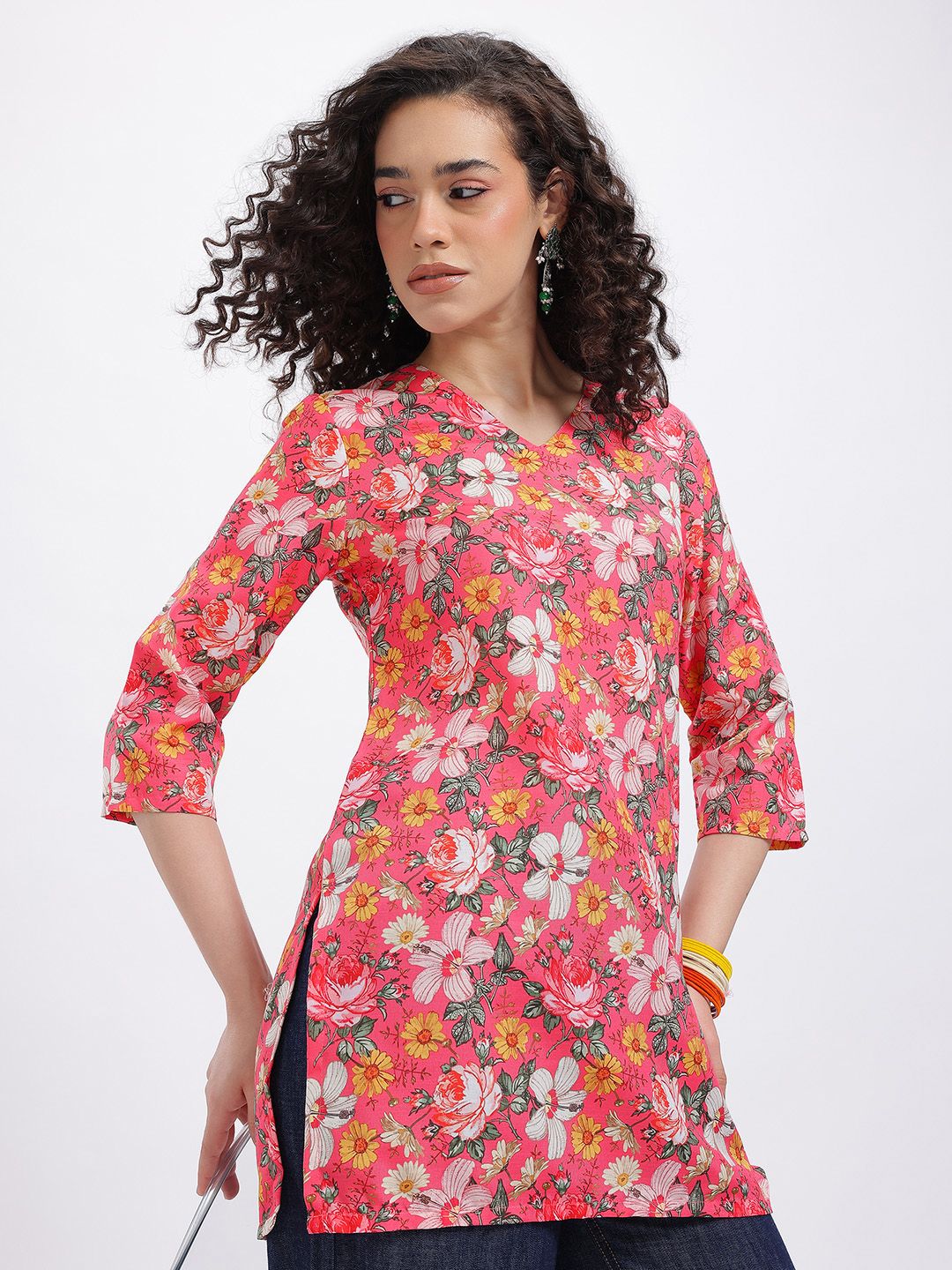 Anouk Rustic Floral Print Short Kurti-picture-26