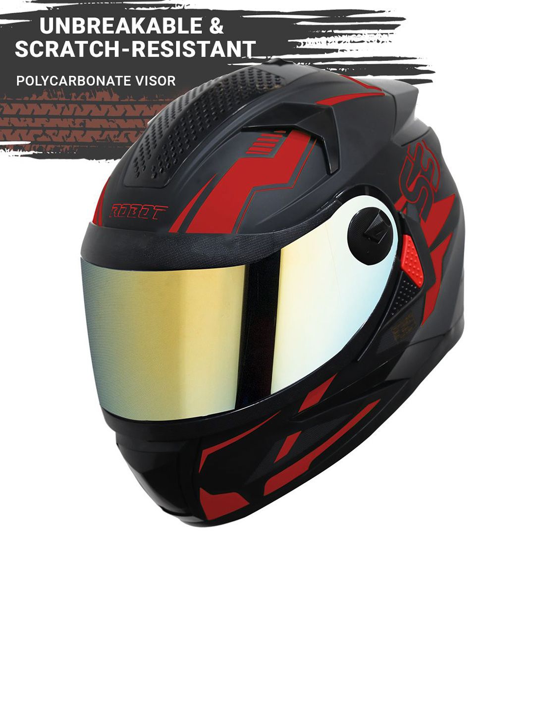 Steelbird SBH-17 Robot Terminator Printed Full Face Scratch Resistant Riding Helmet