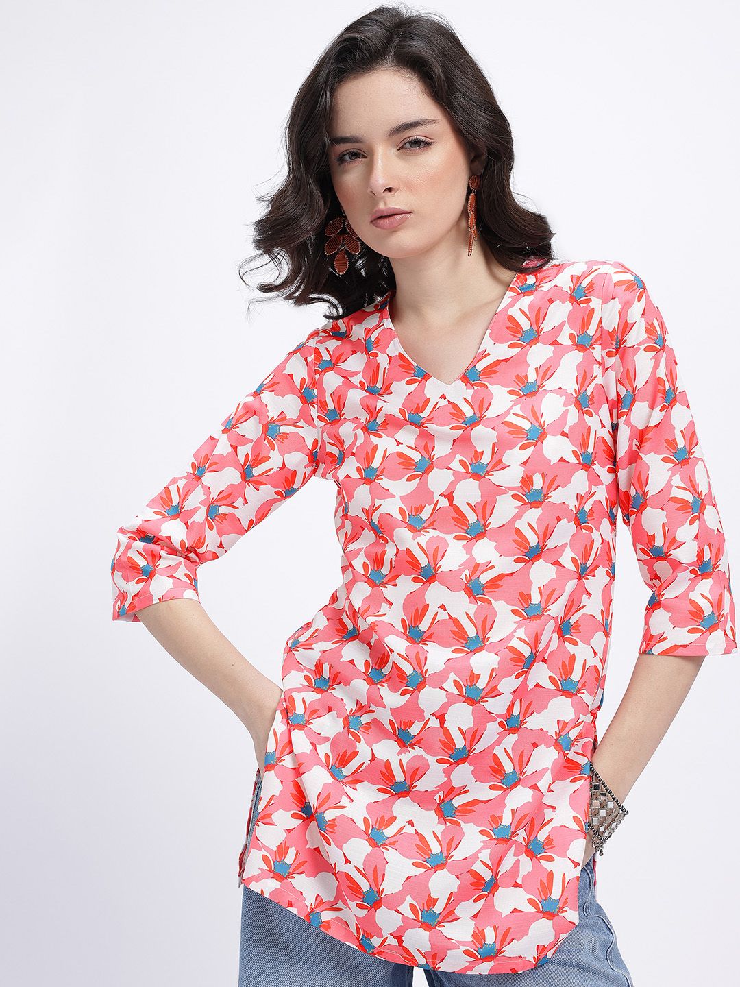 Anouk Rustic Floral Print Short Kurti-picture-34
