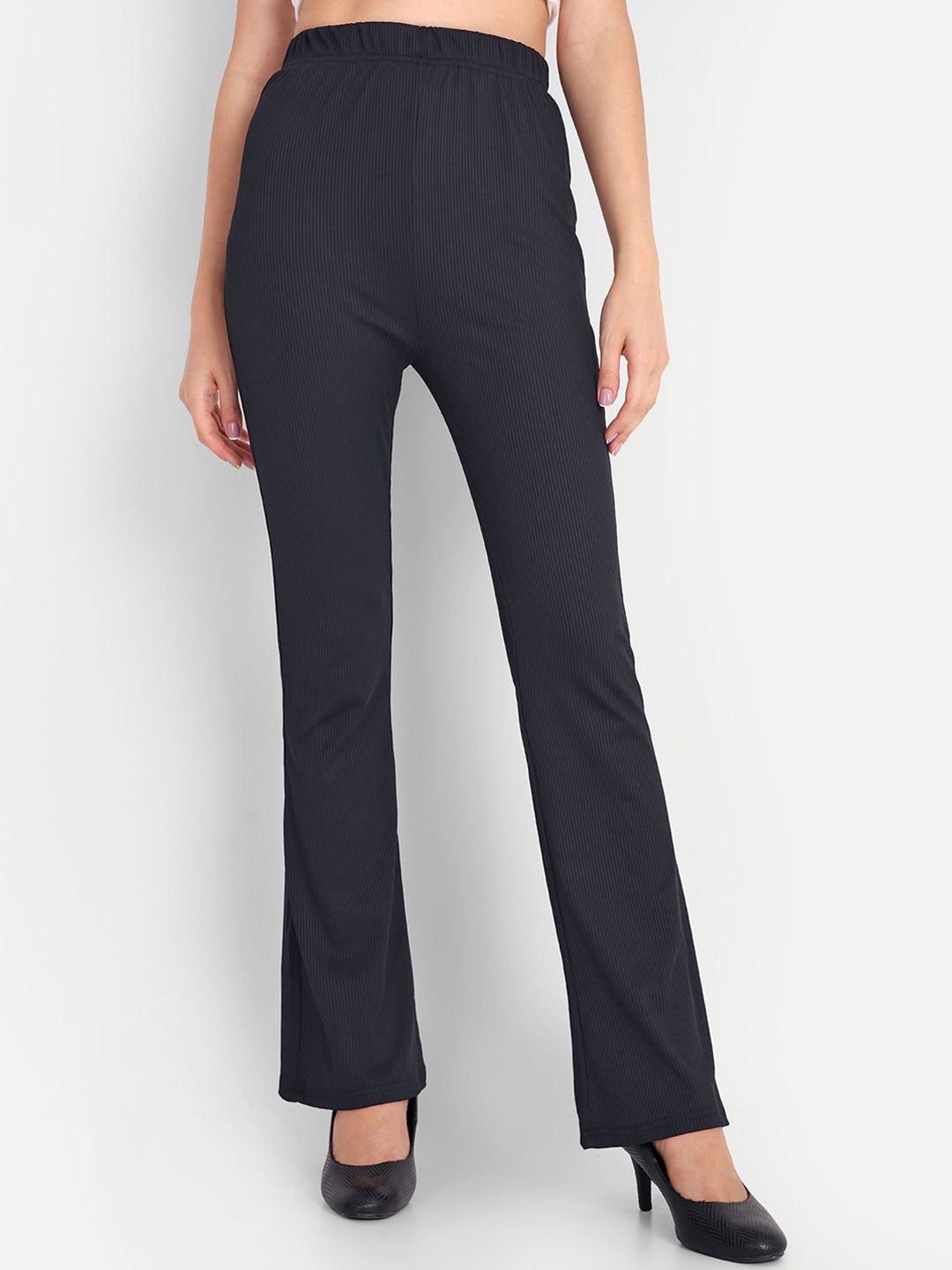 FNOCKS Women Striped Classic Regular Fit High-Rise Regular Trousers-picture-28