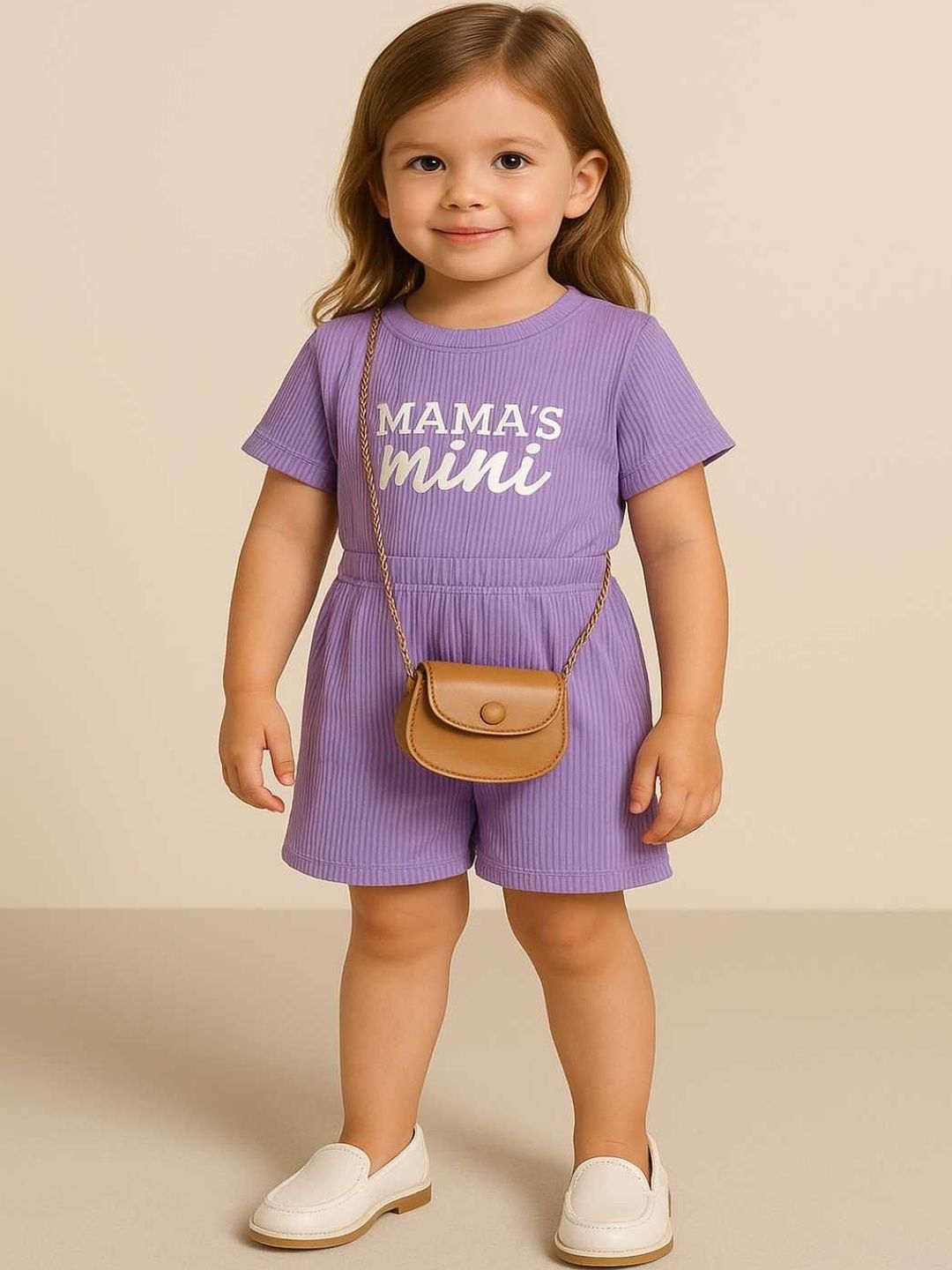 RAMIAAZ Girls Purple Solid Cotton Top with Shorts-picture-32