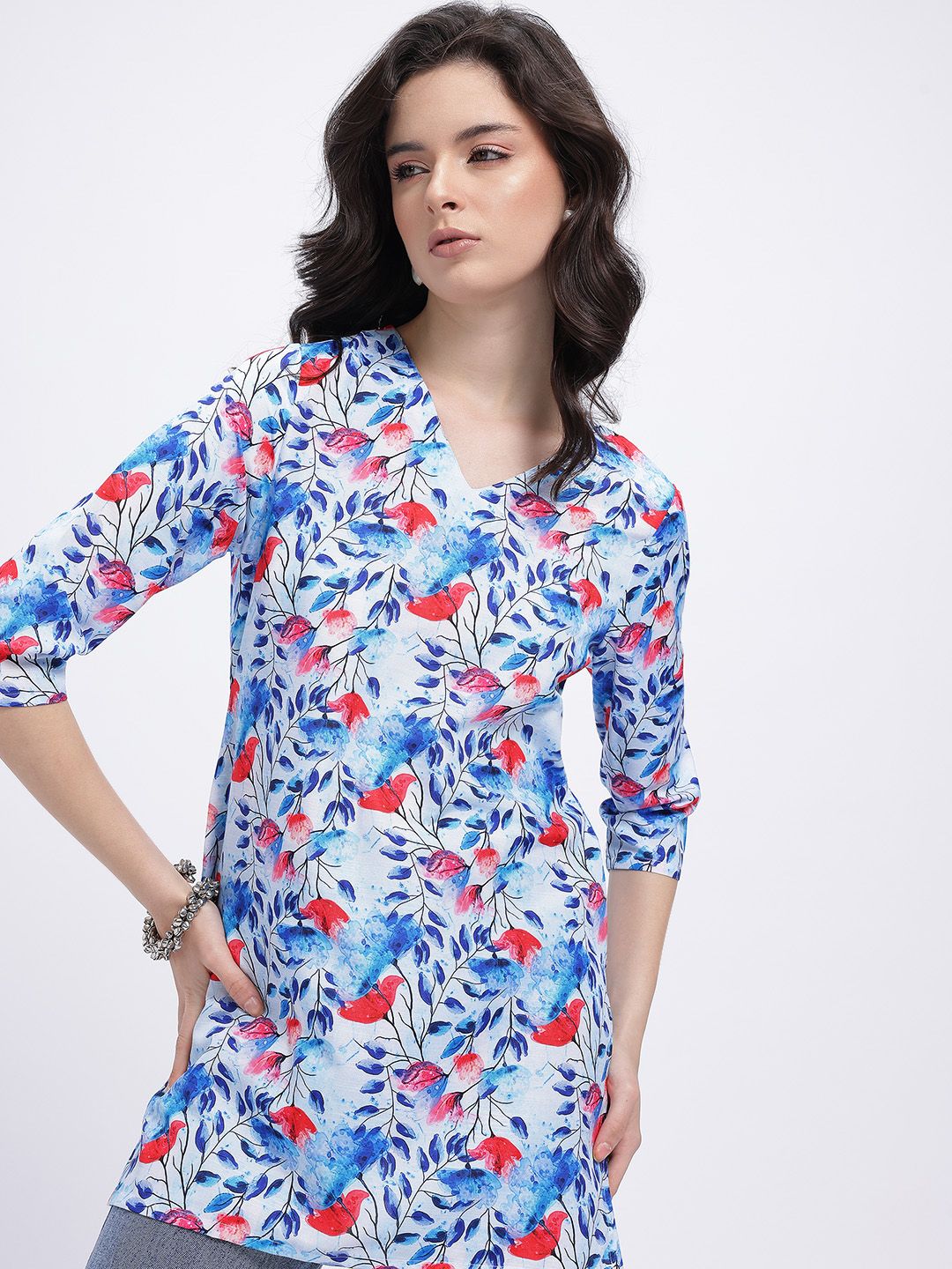 Anouk Rustic Floral Print Short Kurti-picture-42