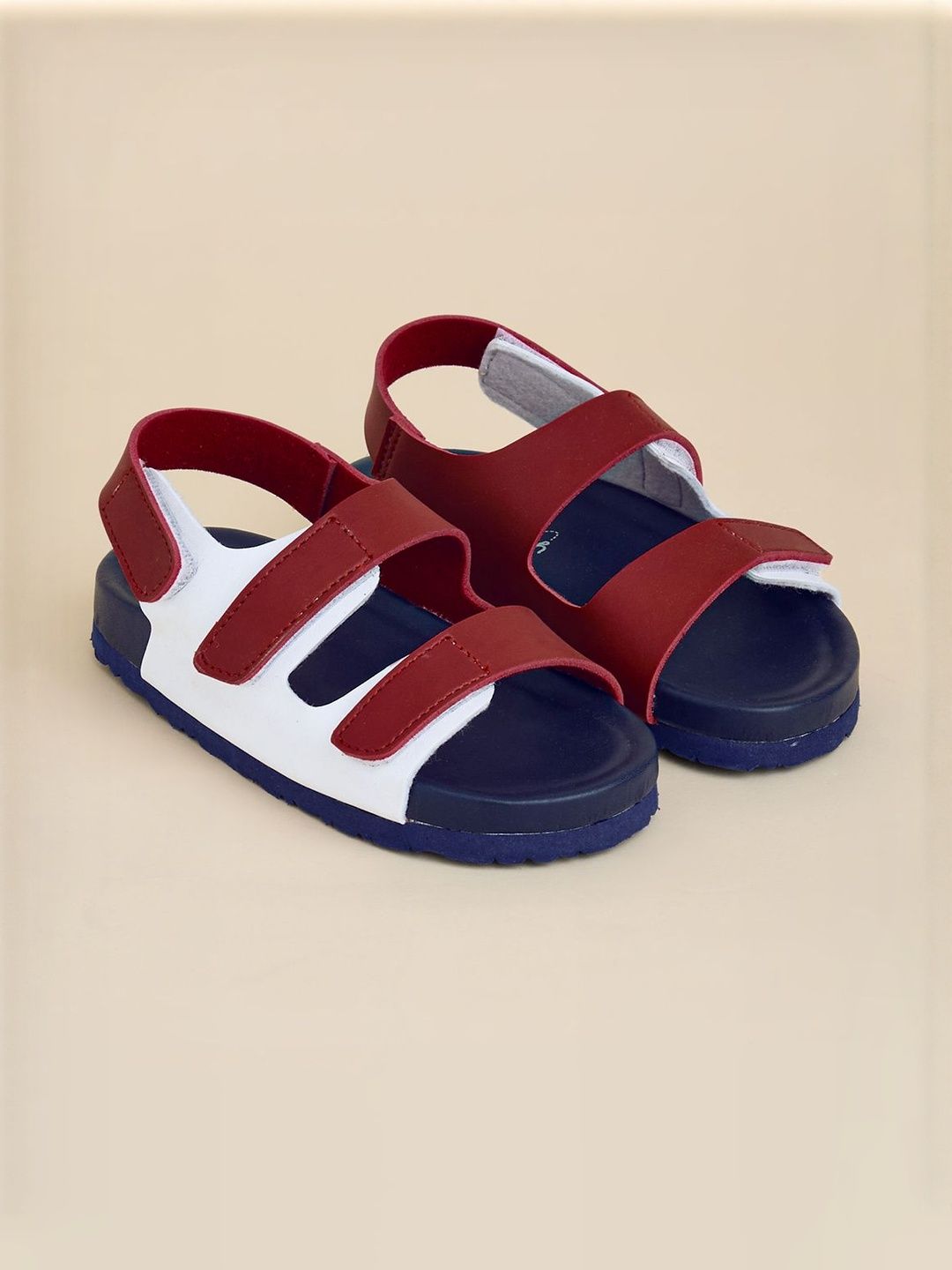 Hopscotch Unisex Kids Red & Black PU Comfort Sandals-picture-44