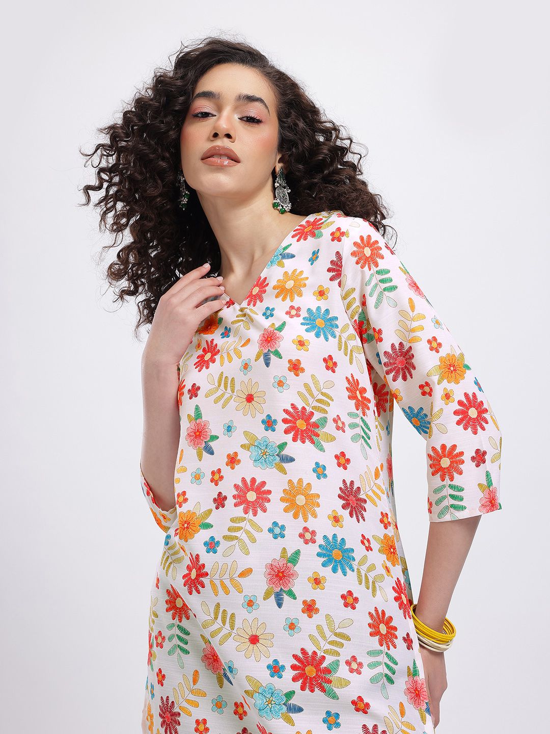 Anouk Rustic Floral Print Short Kurti-picture-34
