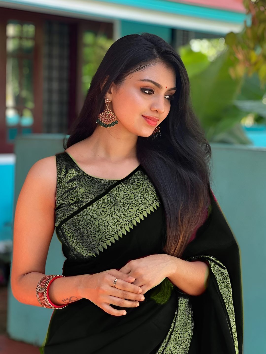 Aagrahi fashion Ethnic Motifs Zari Woven Design Banarasi Saree With Unstitched Blouse-picture-29