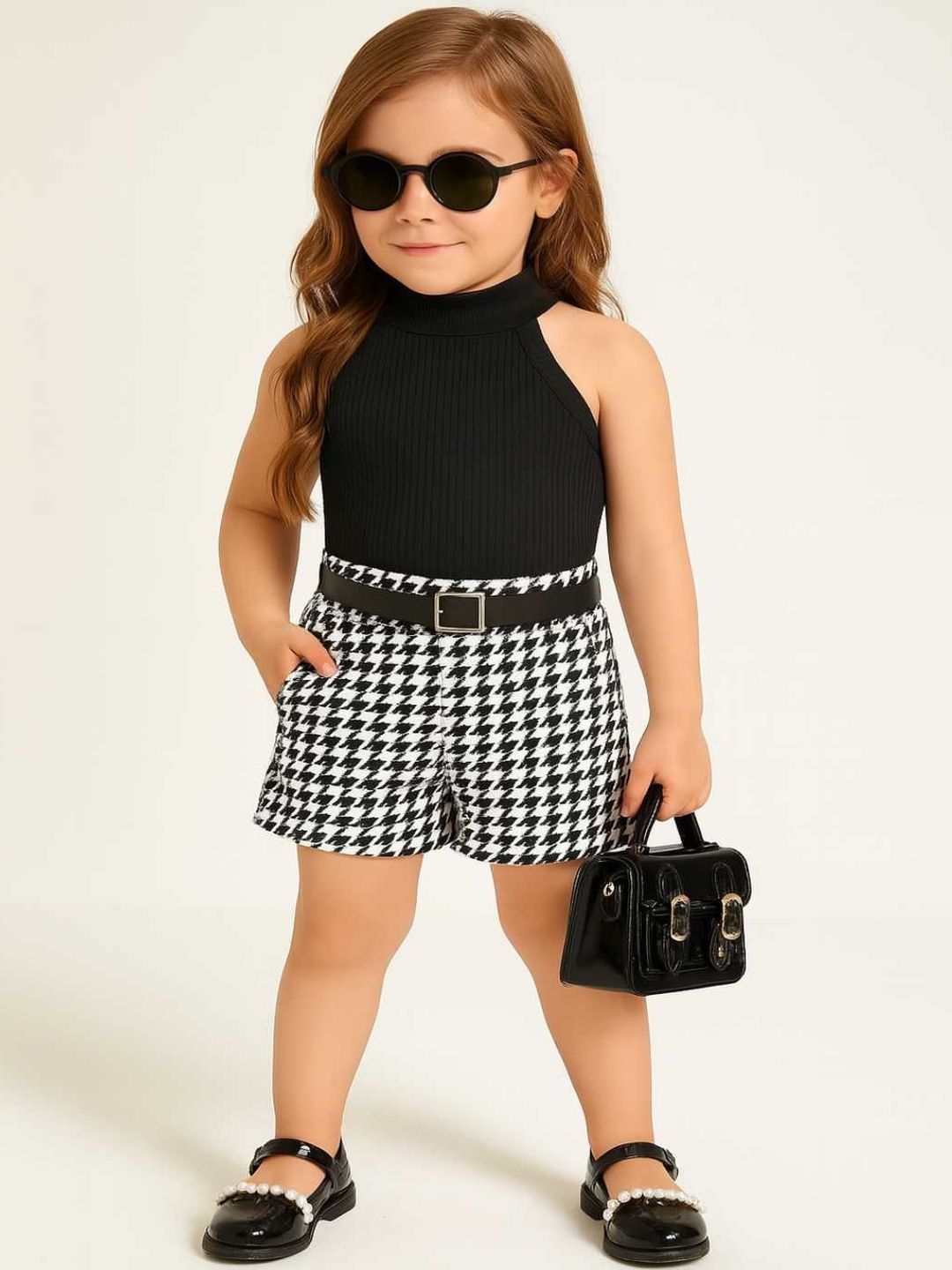 RAMIAAZ Girls Cotton Blend Style Top and Shorts Set-picture-25