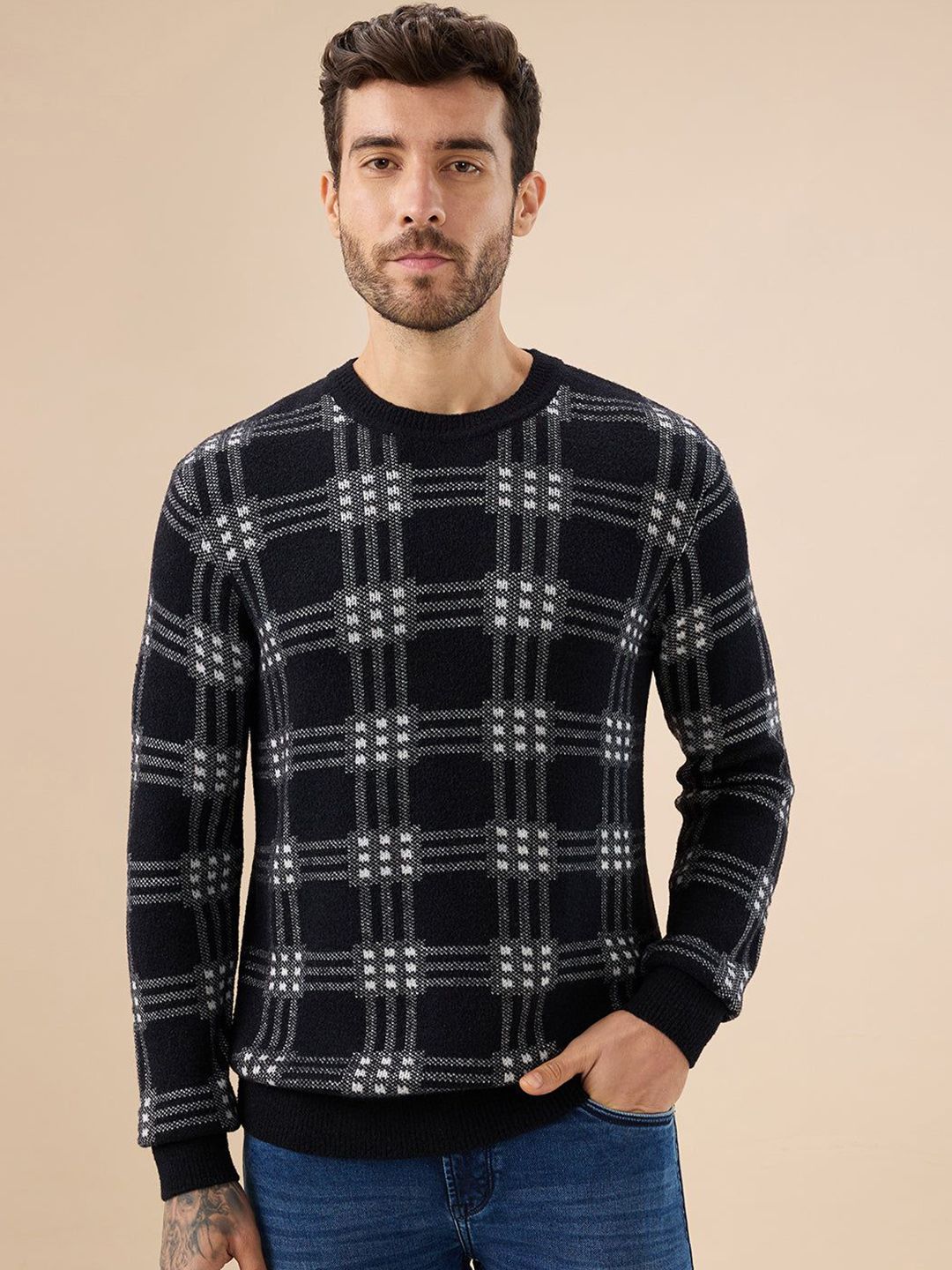 Status Quo Checked Pullover Sweater-picture-47