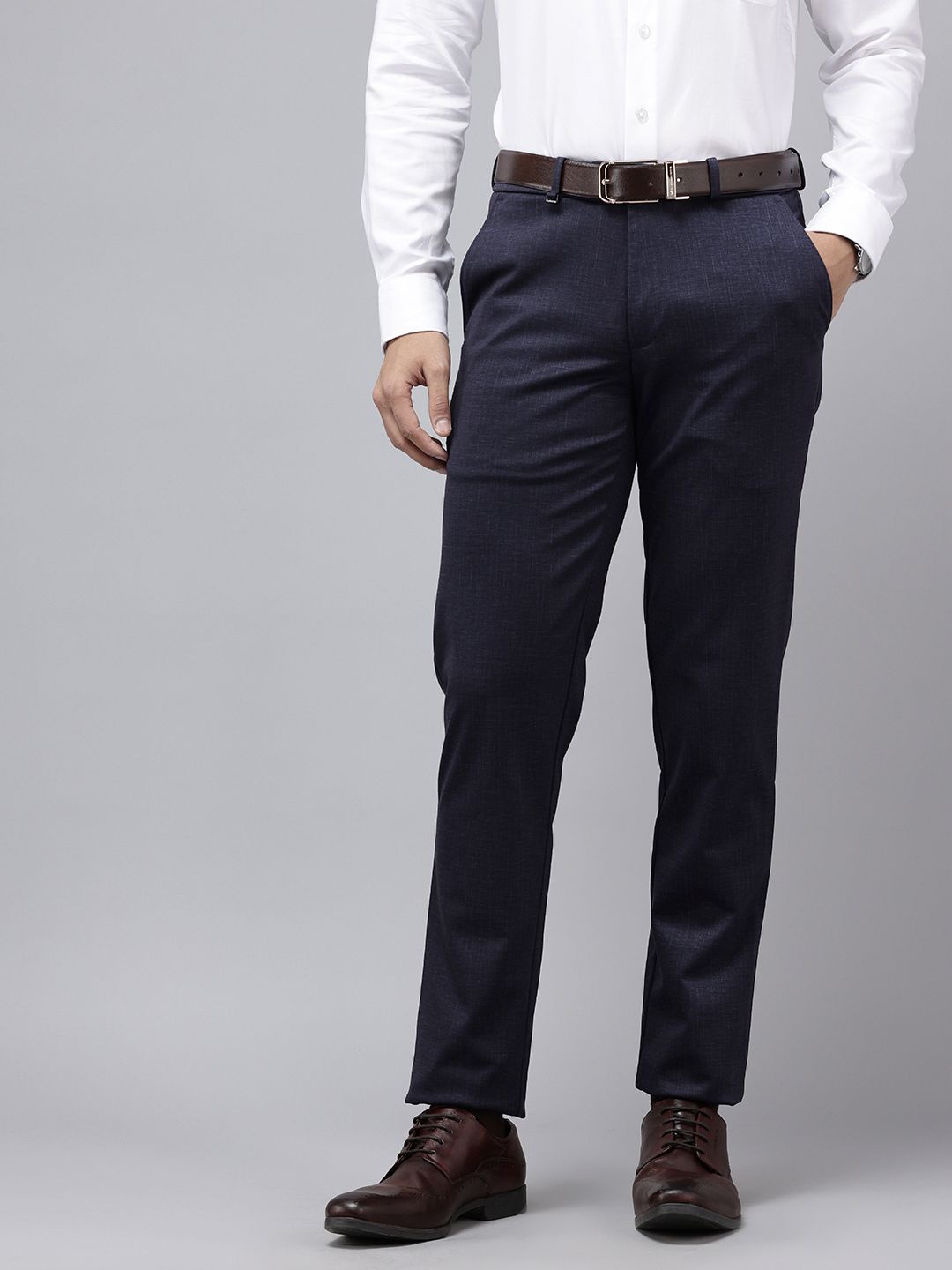 Van Heusen Men Printed Urban Slim Fit Formal Trousers-picture-10