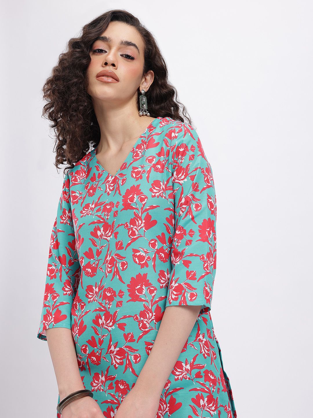 Anouk Rustic Floral Printed V-Neck Kurti-picture-15
