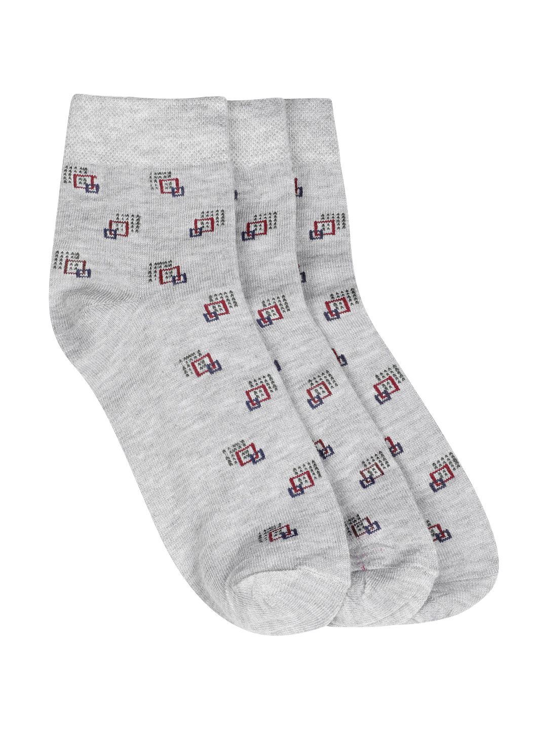 Teakwood Leathers Men Pack Of 3 Pure Cotton Patterned Above Ankle-Length Socks-picture-27