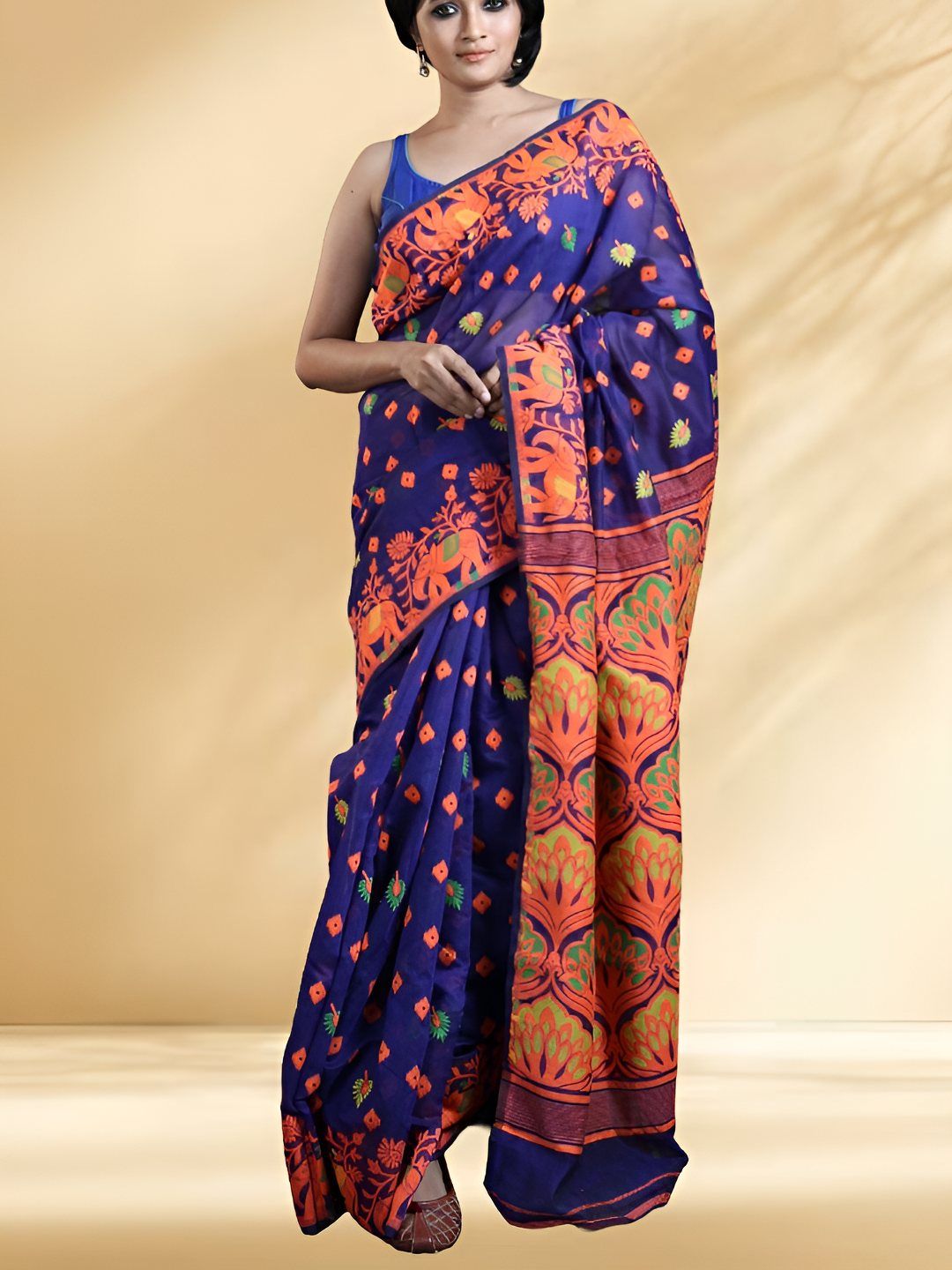 Arhi Ethnic Motifs Woven Design Jamdani Saree-picture-25