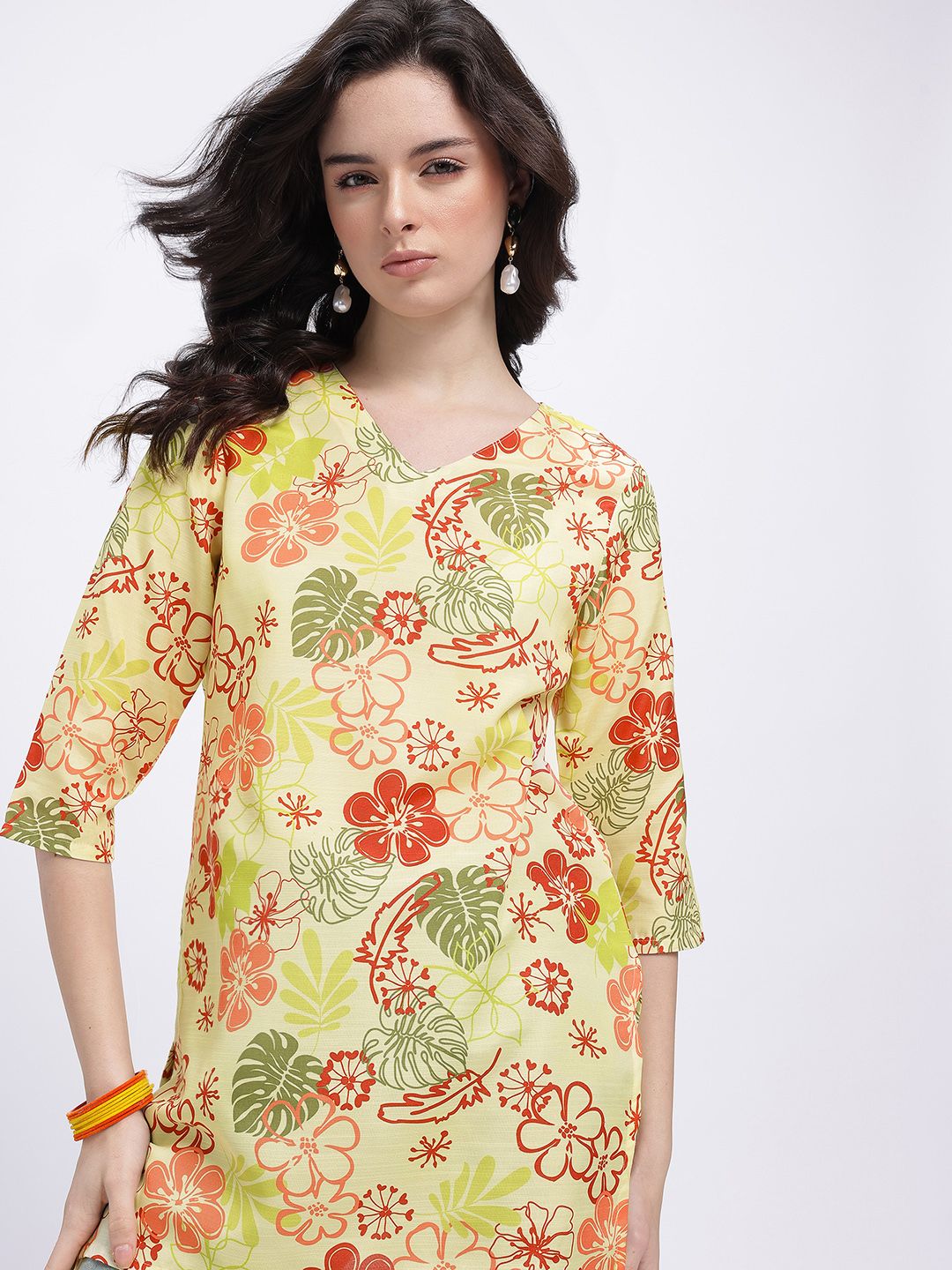 Anouk Rustic Floral Print Short Kurti-picture-36