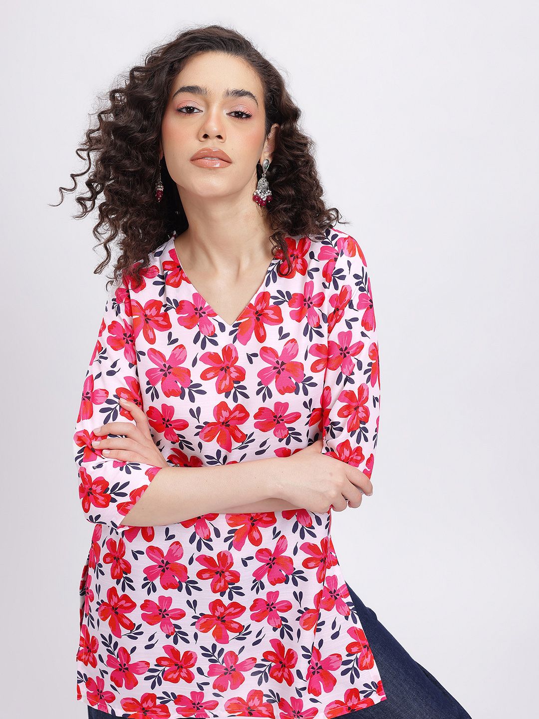 Anouk Rustic Floral Print Short Kurti-picture-36