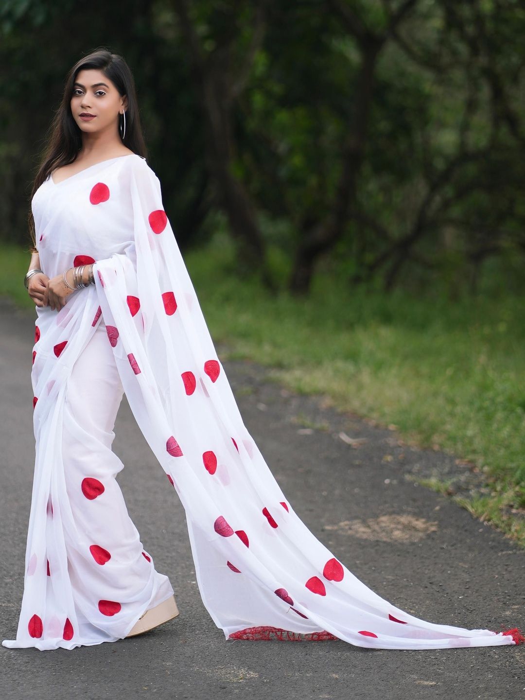 Moda Rapido Embroidered Poly Chiffon Designer Saree-picture-29