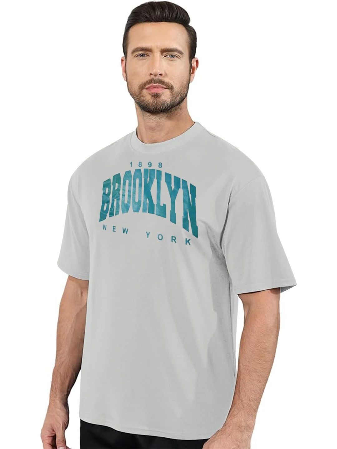 DIAZ Men Pack of 2 Typography Printed Round Neck Cotton Oversized T-shirts-picture-27