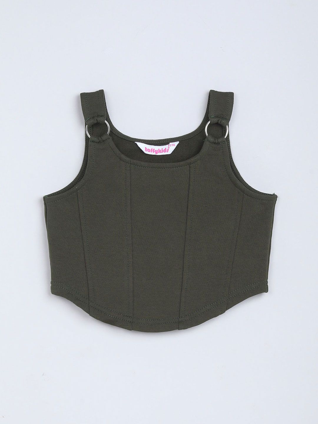 taffykids Girls Pure Cotton Fitted Crop Top with Ring Detail-picture-24