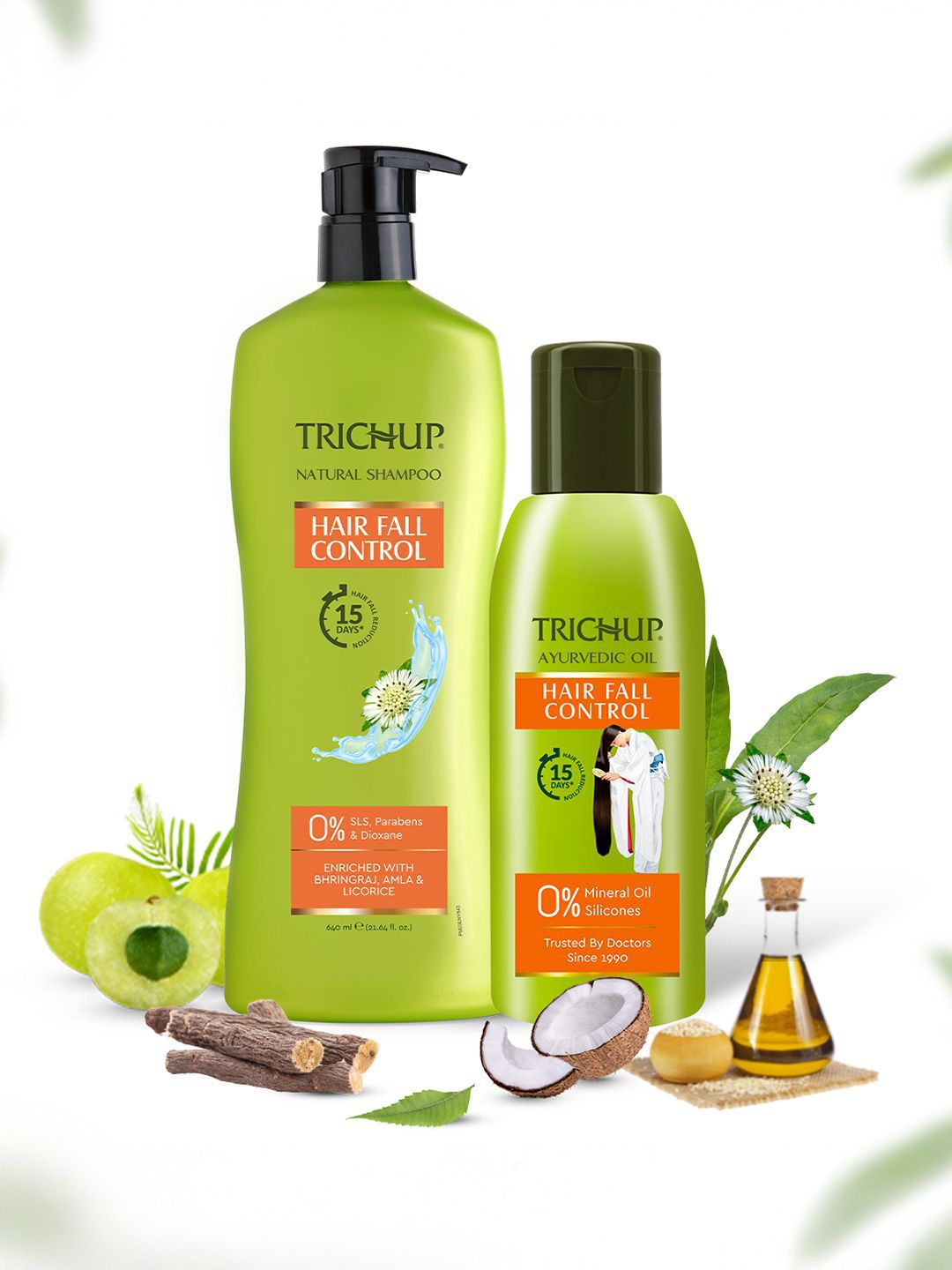 TRICHUP Set Of 2 Hair Fall Control Shampoo- 640 ml & Hair Oil- 200 ml-picture-18