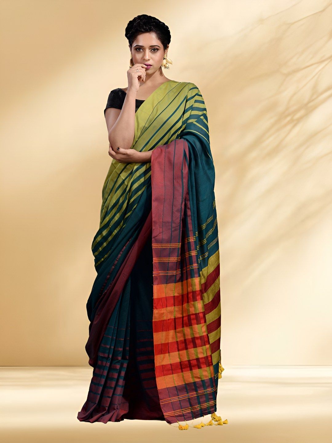 Arhi Women Checked Pure Cotton Saree-picture-26