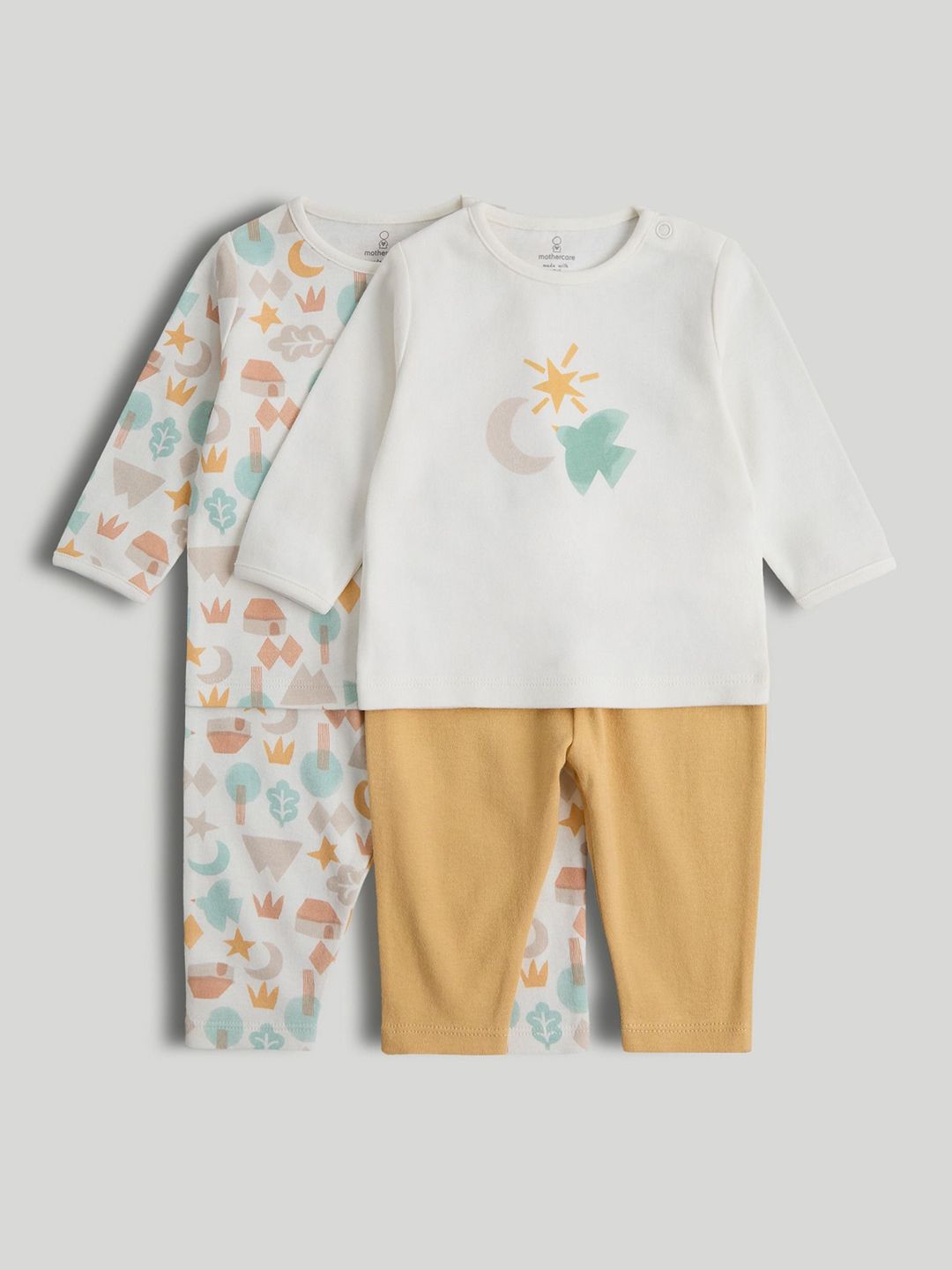 mothercare Kids Pack Of 2 Printed Long Sleeves Pure Cotton T-shirt With Trouser-picture-27