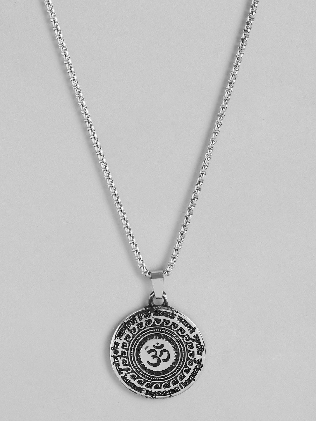 PARIS HAMILTON Om Divine Lord Mahamritumjay Oxidised Silver-Plated Pendant with Chain-picture-21