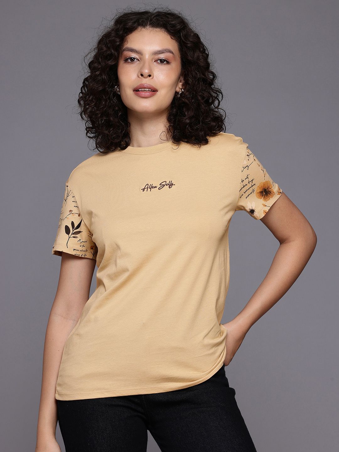 Allen Solly Woman Round Neck Pure Cotton T-shirt-picture-33