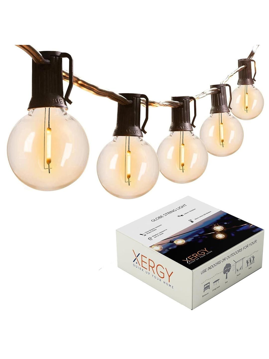 XERGY Outdoor G40 Globe String Lights with 104 Breakproof Bulbs- 100Ft-image-18