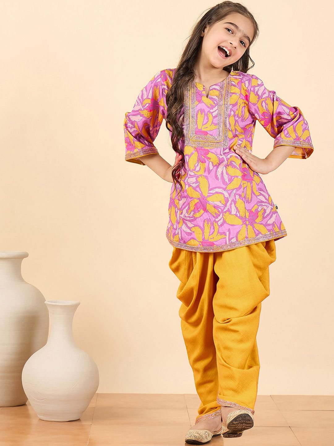 Stylo Bug Girls Floral Printed Kurta With Patiala-picture-47
